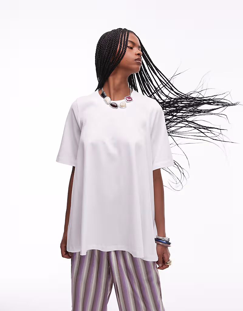 

Футболка-трапеция ASOS DESIGN белого цвета