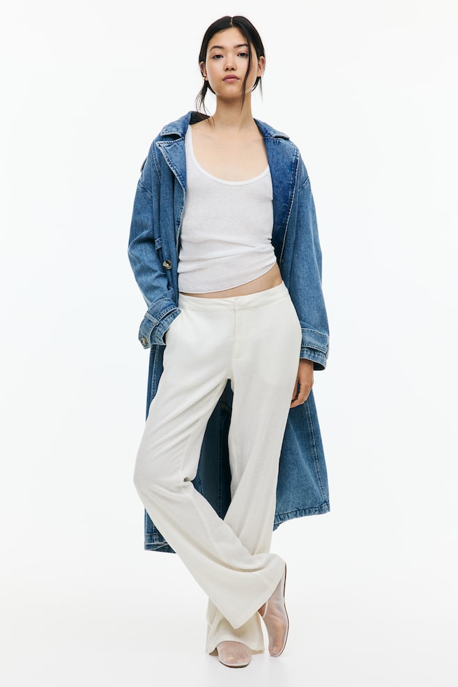 

Элегантные брюки из льняной смеси H&M, бежевый