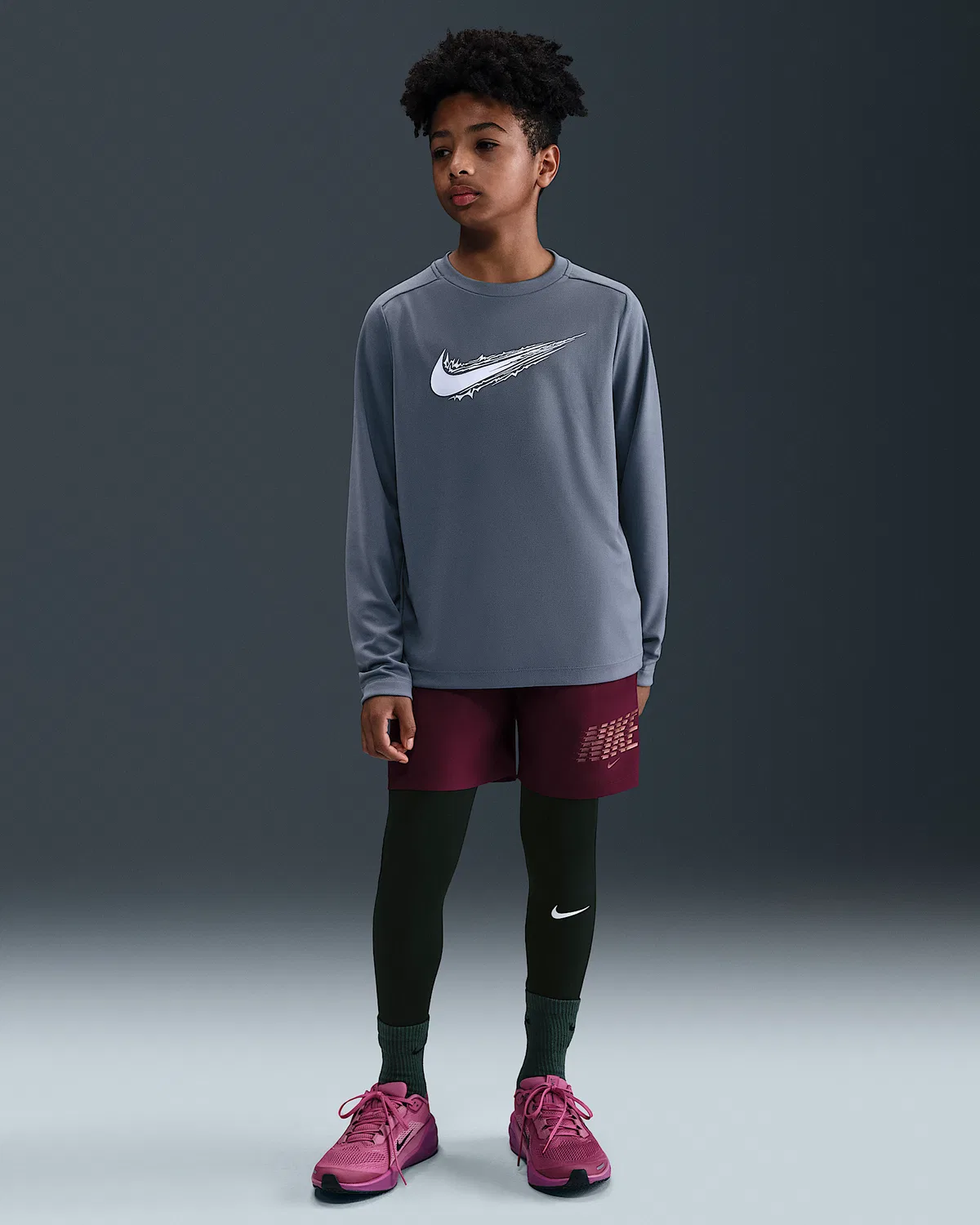 Детские компрессионные леггинсы Nike Pro Dri-FIT, Black/White