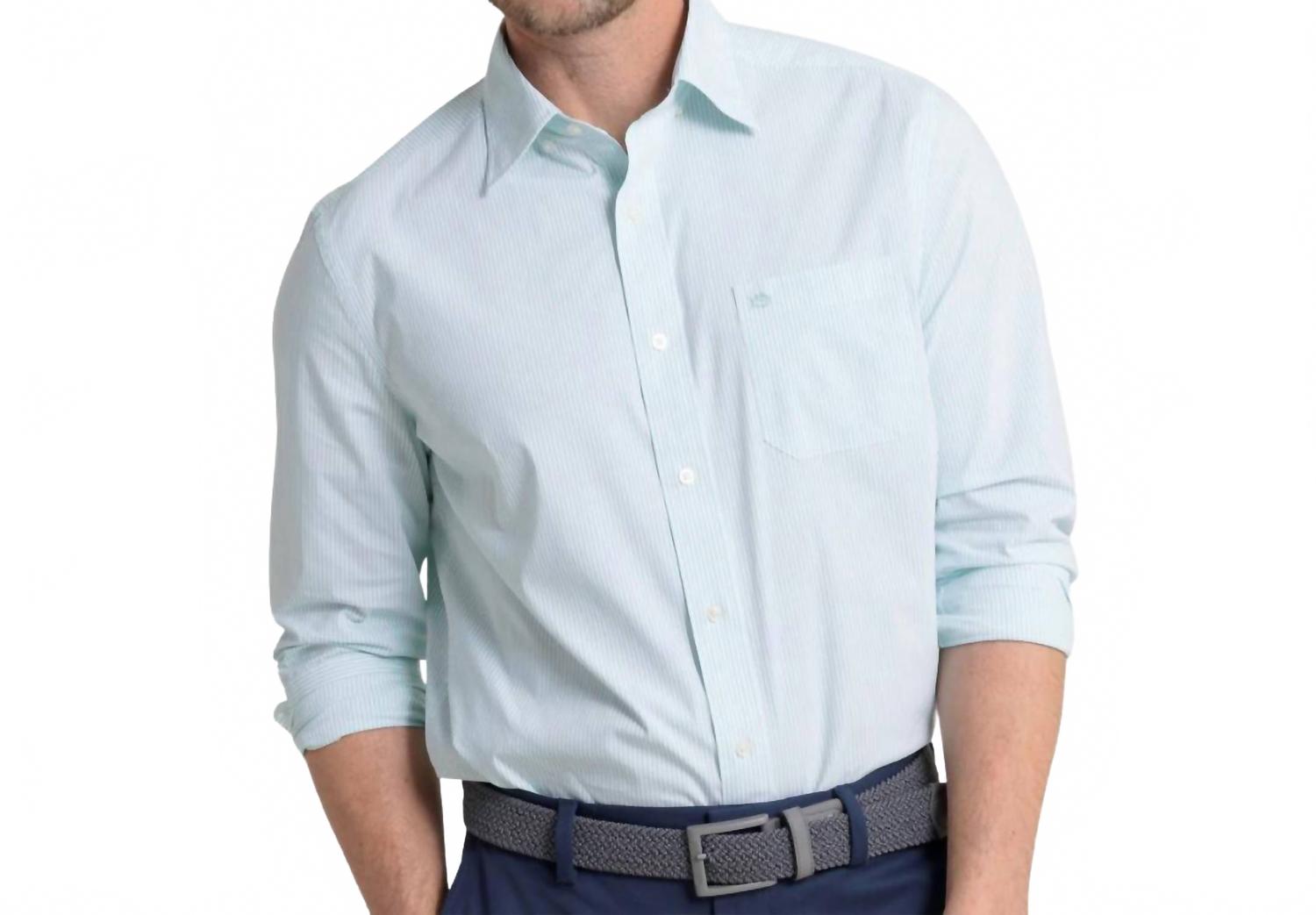 

Спортивная рубашка Charleston Granby Stripe с длинным рукавом, цвет мятный SOUTHERN TIDE