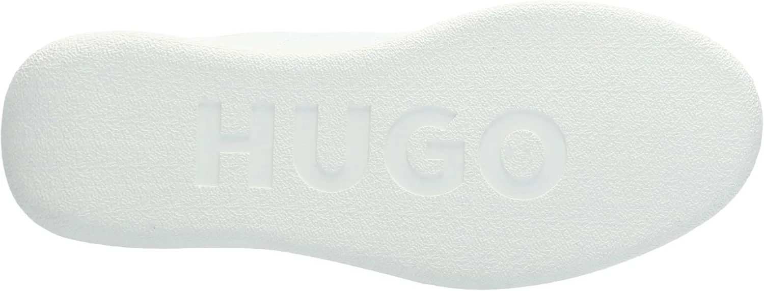 Мужские кожаные кроссовки HUGO Fly с чашеобразной подошвой, белый — фото 4
