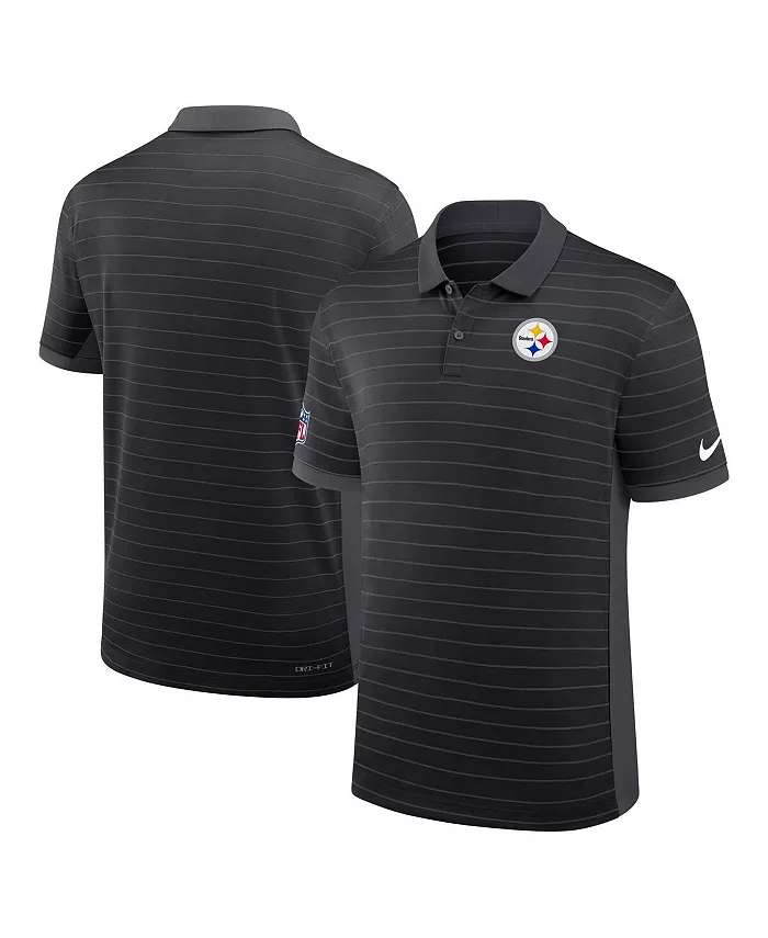 

Мужская черная поло Pittsburgh Steelers Sideline Victory Stripe Performance Nike