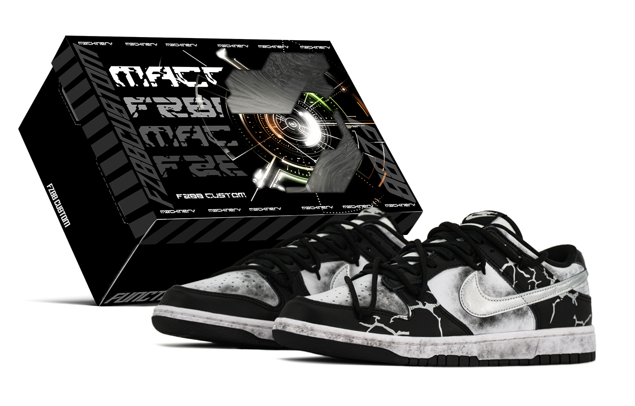 

Данк скейтборд обувь мужская низкая Nike, черный/белый