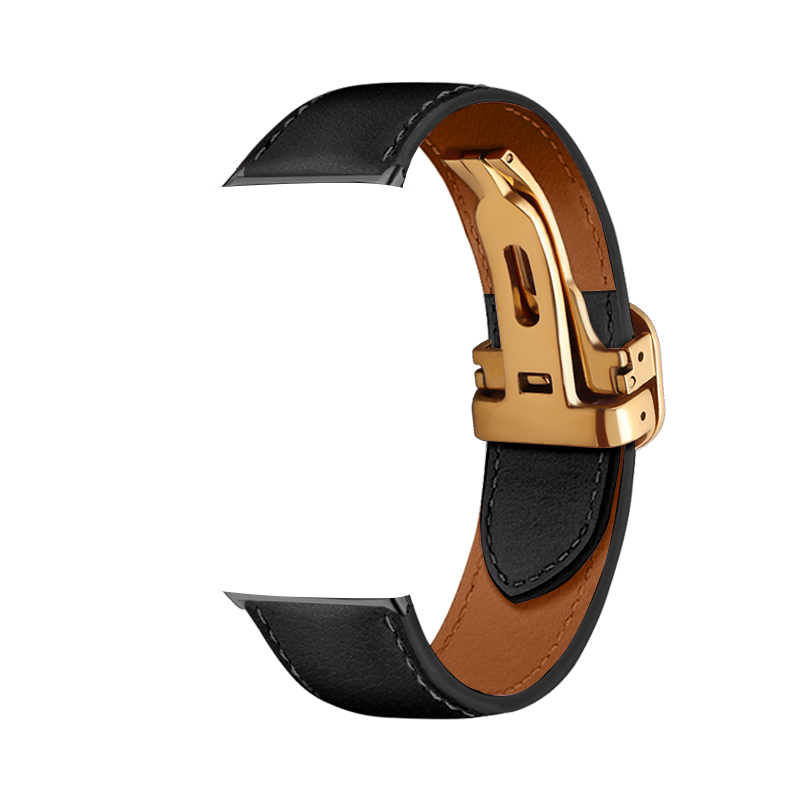 

CHENSONG Часы Strap OPPO Compatibility Leather, Black Gold Buckle