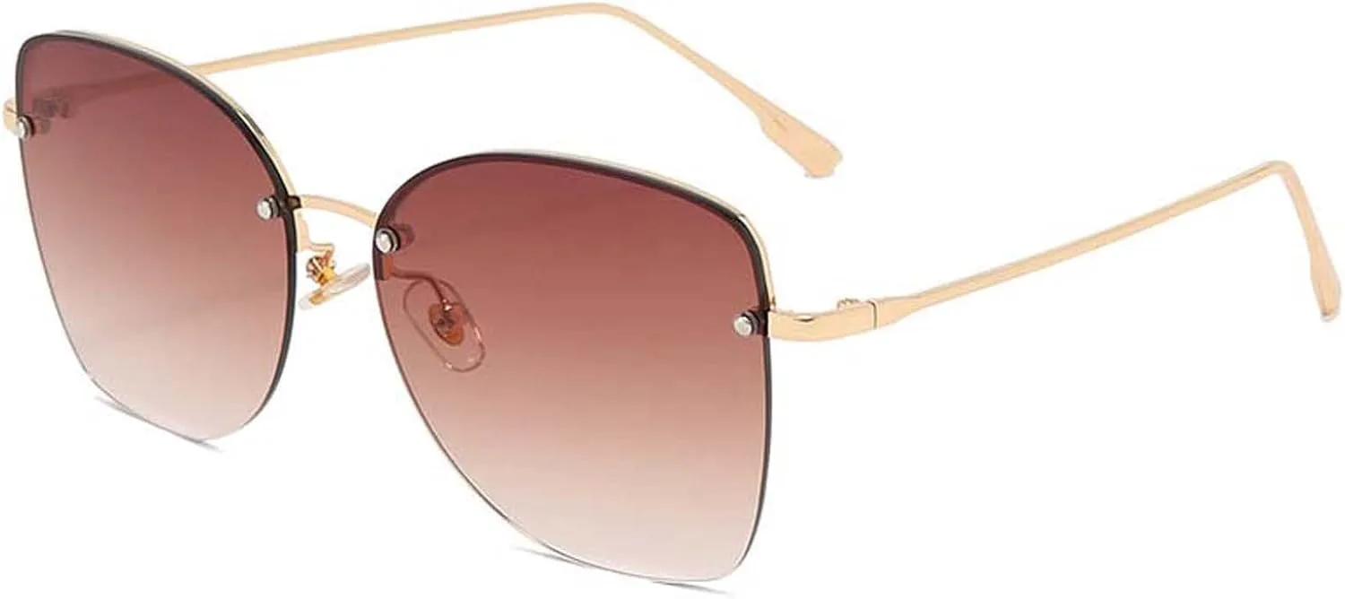 

Ретро-солнцезащитные очки в полуободковой оправе для женщин, металлические, модель 2026 года, для уличной стрельбы, пляжа (цвет: D, размер: средний) MTZJH, G