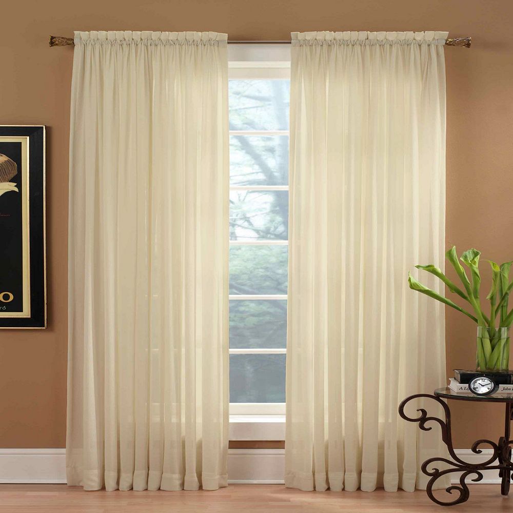 

Шторы Miller, 1-панельная оконная занавеска из мятой вуали Solunar Miller Curtains, цвет Ivory