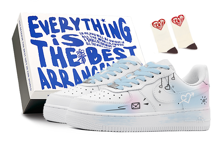 

Nike Кроссовки Air Force 1 скейтбордические мужские низкие розово-голубые, цвет Blue Pink