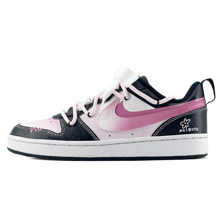 

Кроссовки Nike Court Borough Skateboard Shoes Women's Low-Top Pink, Черный, Кроссовки Nike Court Borough Skateboard Shoes Women's Low-Top Pink