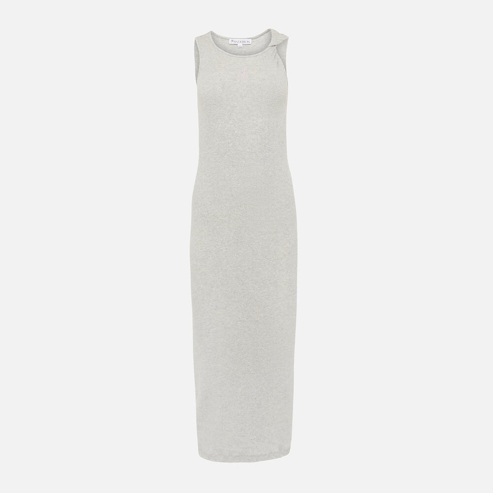 

Платье JW Anderson Anchor Embroidery Twisted Strap Dress, цвет Light Grey