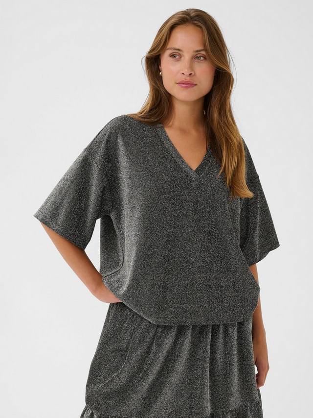 

Футболка Rita с блестками KAFFE, Silver