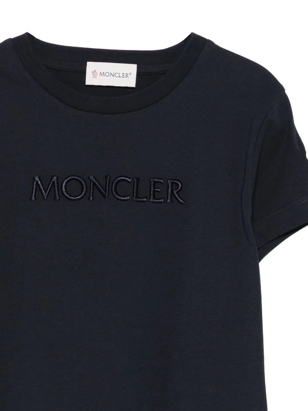 Футболка с вышитым логотипом Moncler Enfant, синий — фото 3