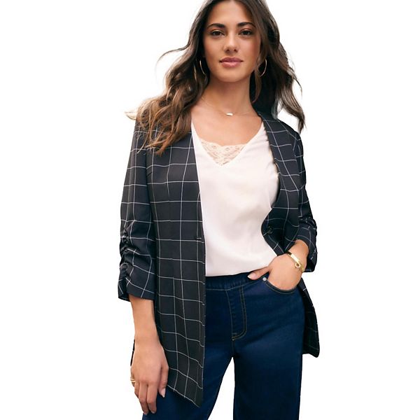 

Женский блейзер plus size bi-stretch Roaman'S, Windowpane
