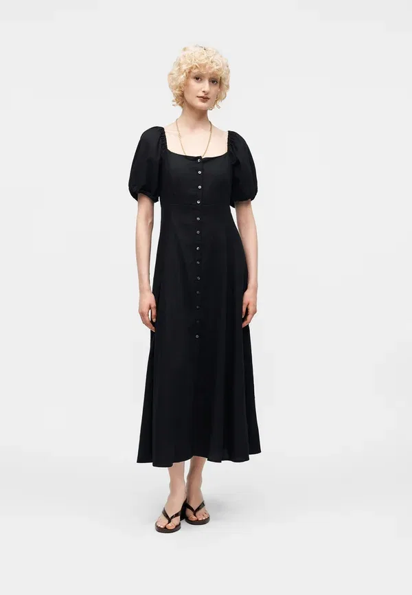 Платье-рубашка Gap, Button Front Day Dress, истинный черный