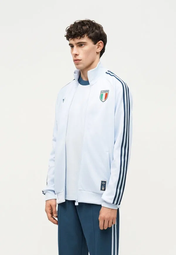 Итальянская тренировочная куртка для легкой атлетики Adidas Originals, Aero Blue — фото 4