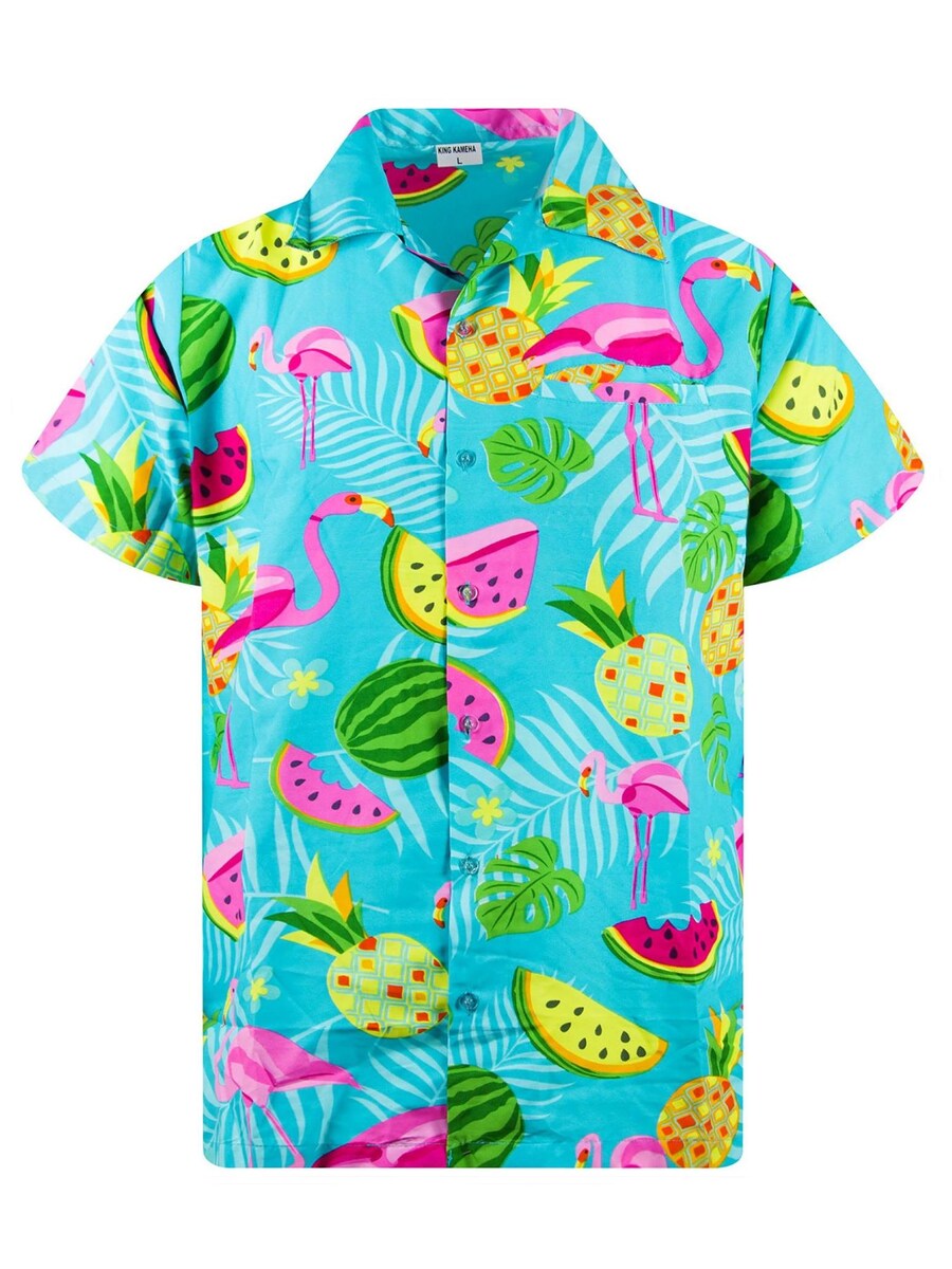 

Рубашка King Kameha Flamingo Melon, бирюзовый