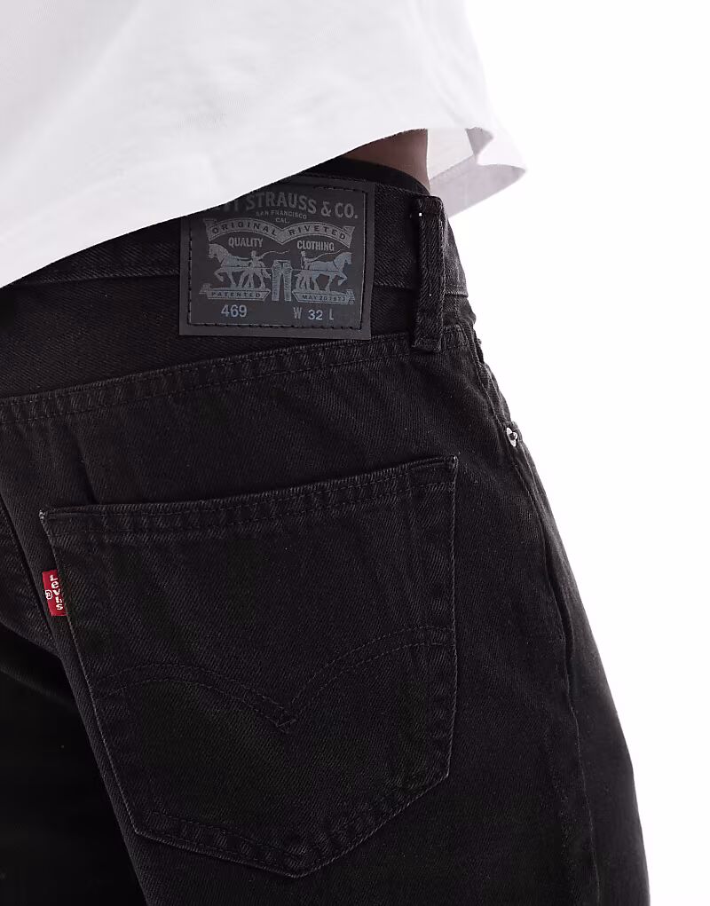 Свободные джинсовые шорты Levi's 469 длиной 12 дюймов черного цвета — фото 3