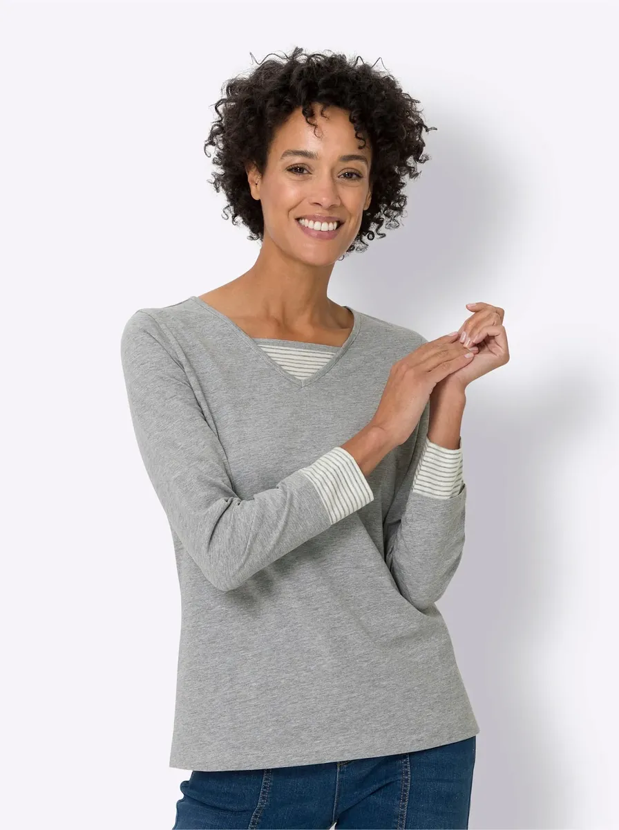 

Рубашка Classic Basics с длинными рукавами "Shirt", цвет Grau-Meliert