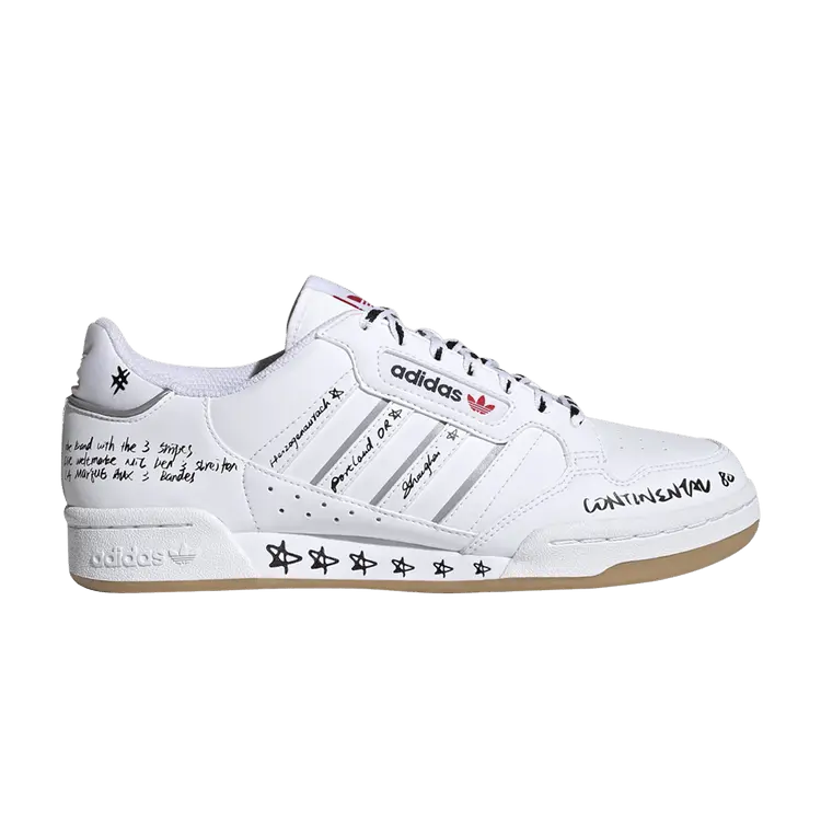 

Кроссовки adidas Continental 80 Stripes 'Sharpie Pack - White', белый