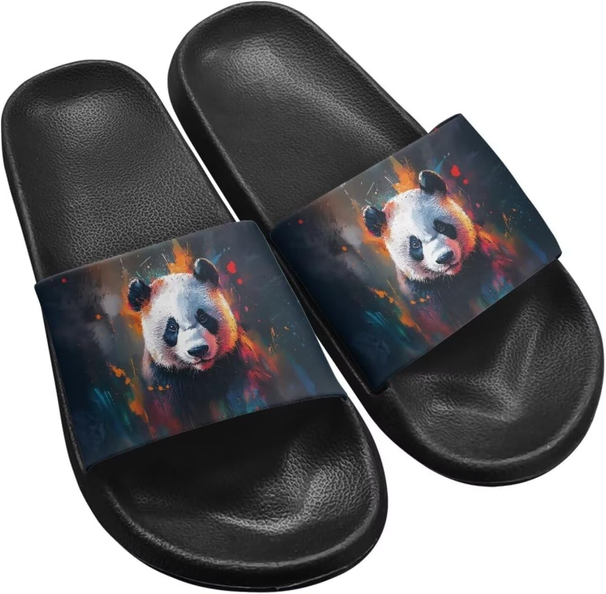 

Узкие шлепанцы для мужчин, плоские сандалии для душа с открытым носком, амортизирующие из ЭВА, летние тапочки-шлепанцы Twousenru, Panda