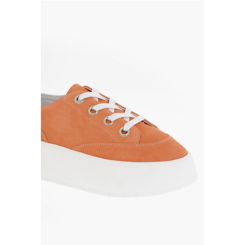 MM6 Замшевые низкие кеды с контрастной платформой 5,5 см Maison Margiela, Orange — фото 4