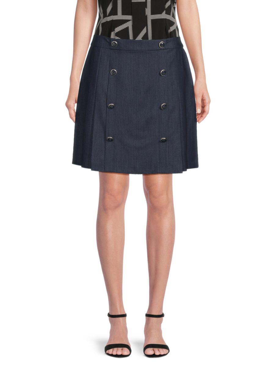 

Юбка А-силуэта из эластичной ткани с пуговицами Karl Lagerfeld Paris, цвет Dark Navy