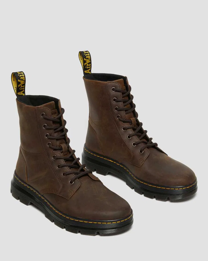 Повседневные кожаные ботинки Combs Crazy Horse Dr Martens, коричневый — фото 2