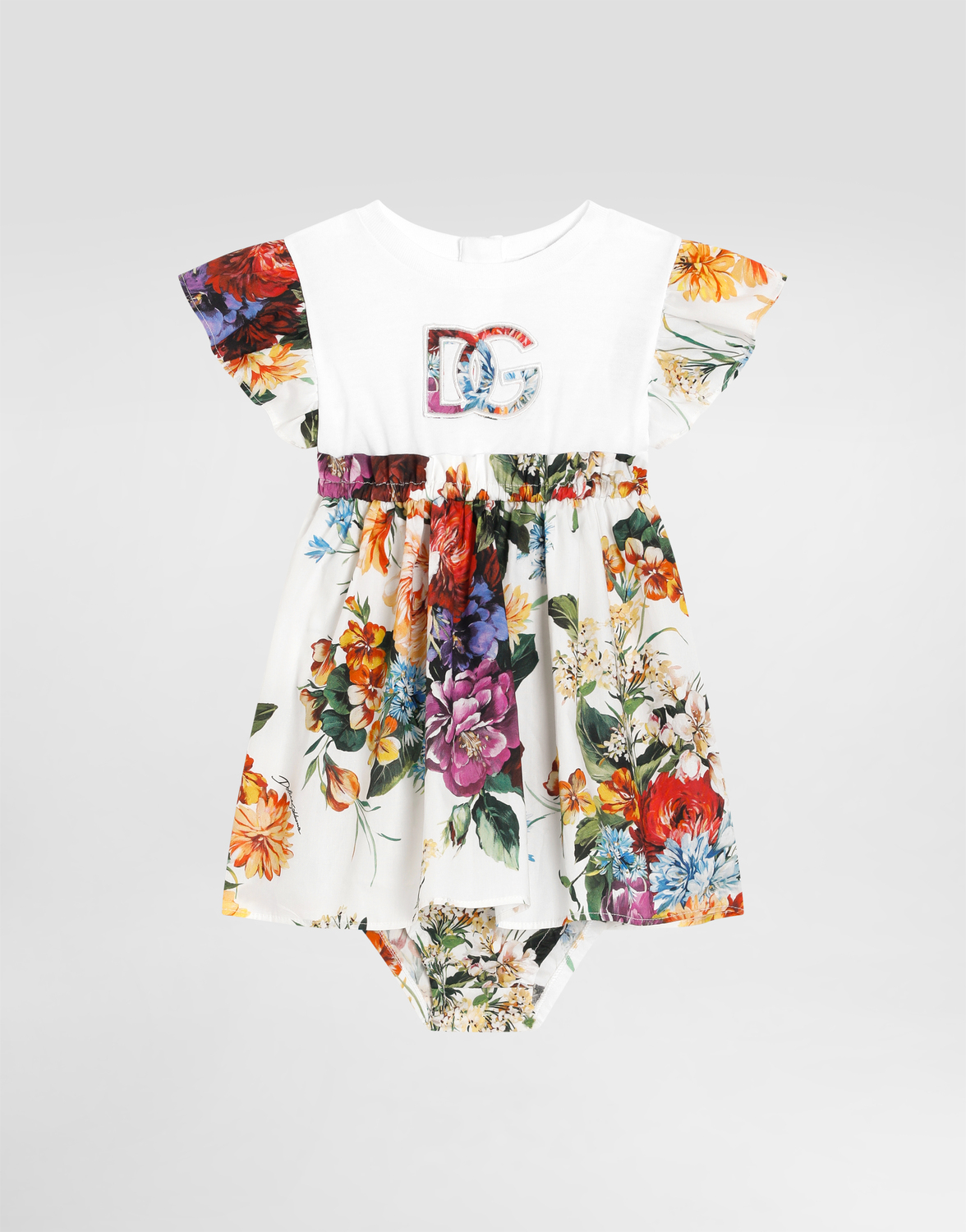 

Платье из джерси и поплина с логотипом DG Dolce&Gabbana, мультиколор