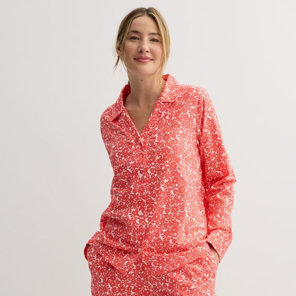 

Женский тканый пижамный верх Sonoma Goods For Life, цвет coral floral