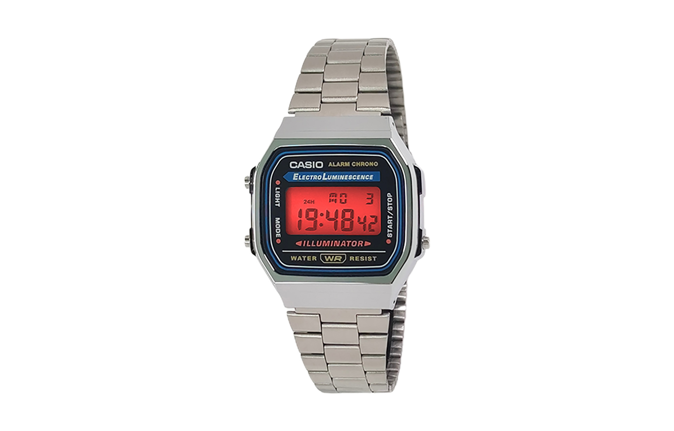 

CASIO Мужские часы Retrofit Series с кварцевым механизмом, стальной браслет, черный циферблат