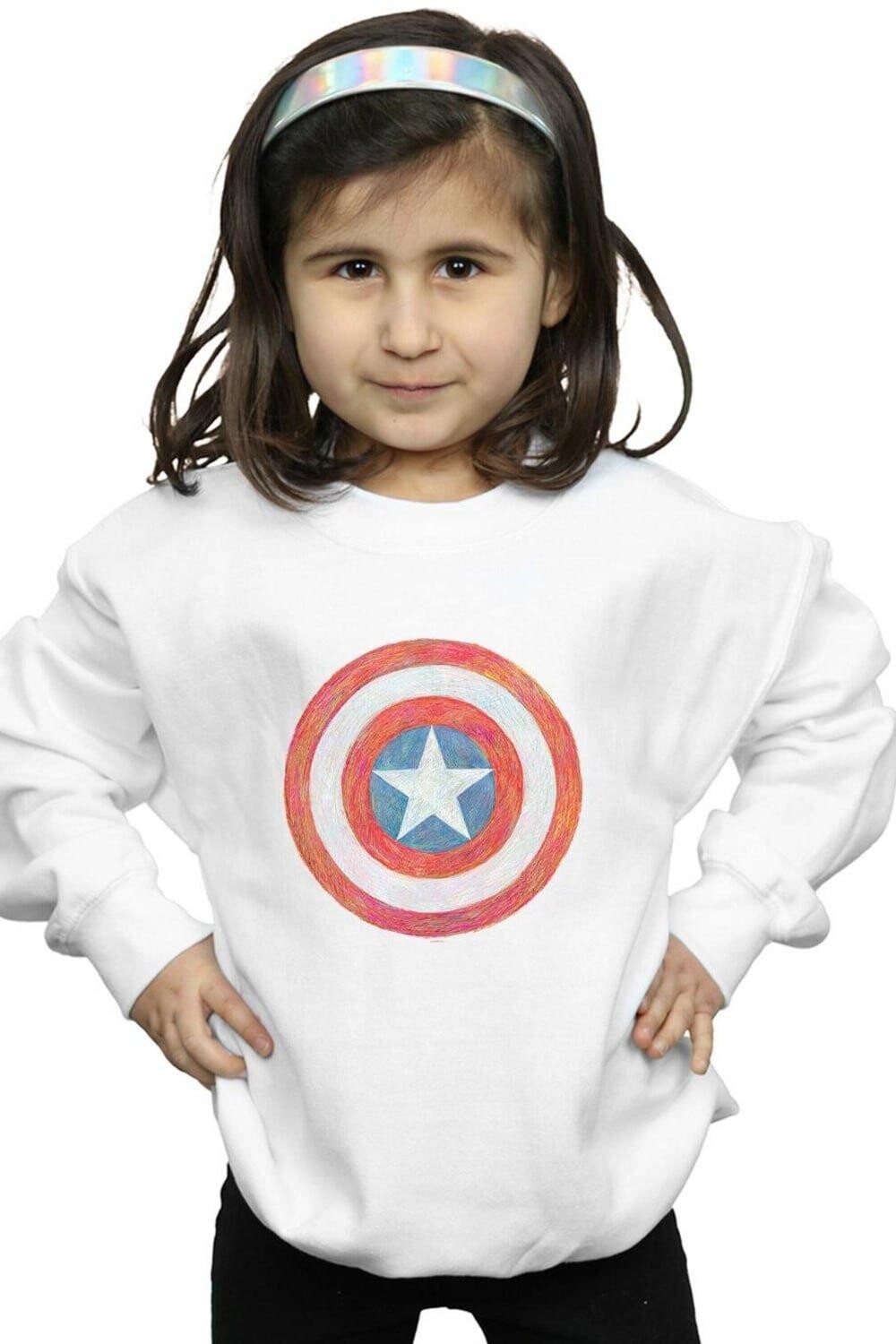 

Толстовка с изображением щита Капитана Америки Marvel, белый