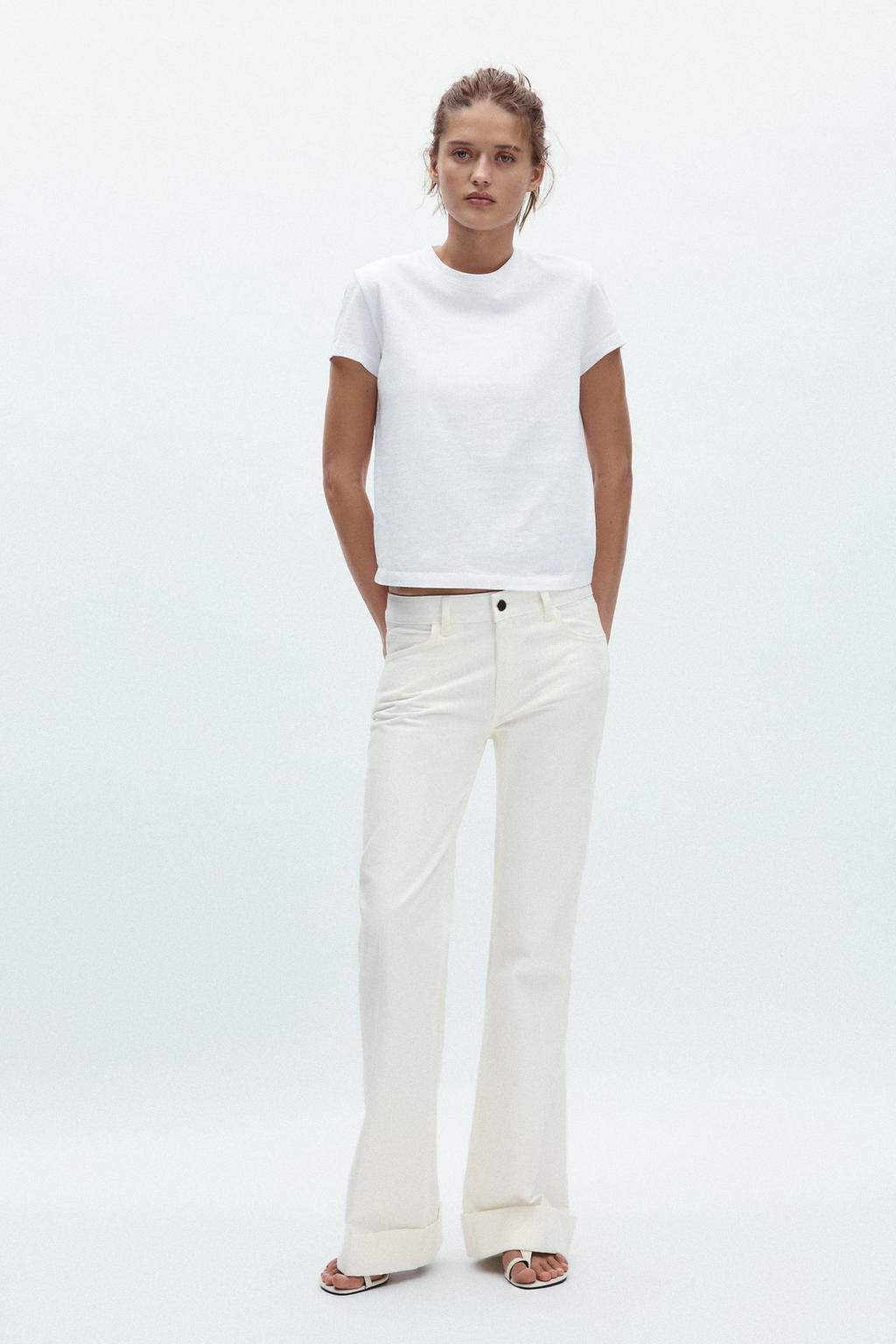 

Футболка обычного покроя ZARA, белый