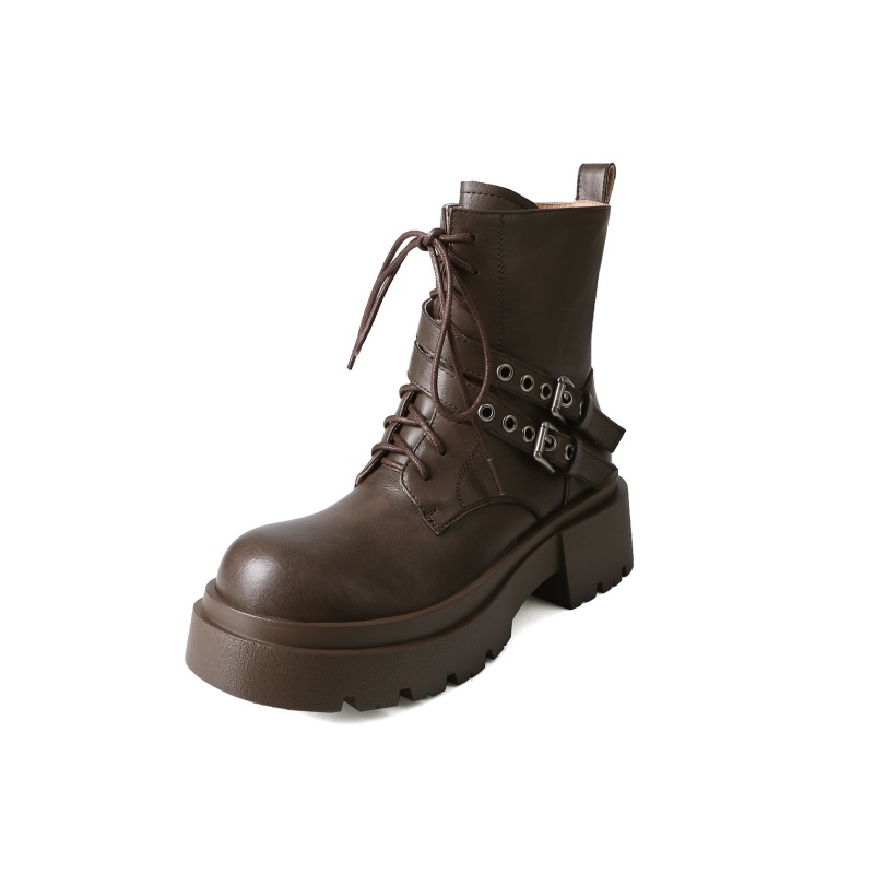 Yeezyy Reezy Коричневые женские полусапожки на каблуке 6 см, цвет Brown