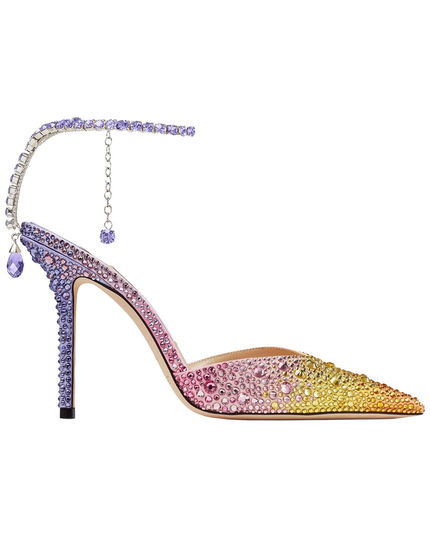 Джимми Чу Saeda 100 Замшевые босоножки-лодочки Jimmy Choo, мультиколор — фото 2