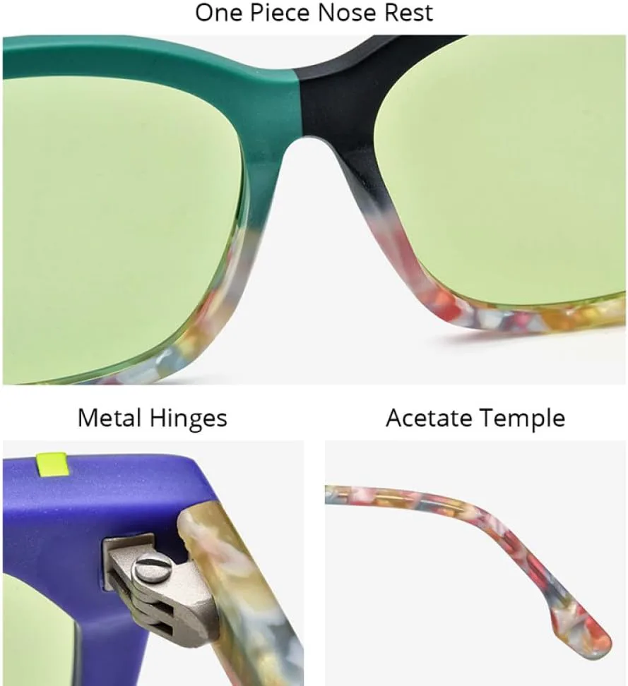 

Солнцезащитные очки MUTYNE из ацетата для мужчин, яркие, в стиле ретро, ​​квадратной формы, защита от УФ-излучения UV400, женские солнцезащитные очки, Black Gray