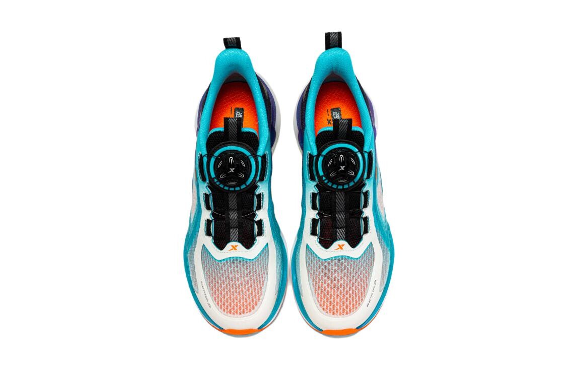 Детские кроссовки GS Low-top белые/прозрачные горно-синие Xtep, голубой — фото 4