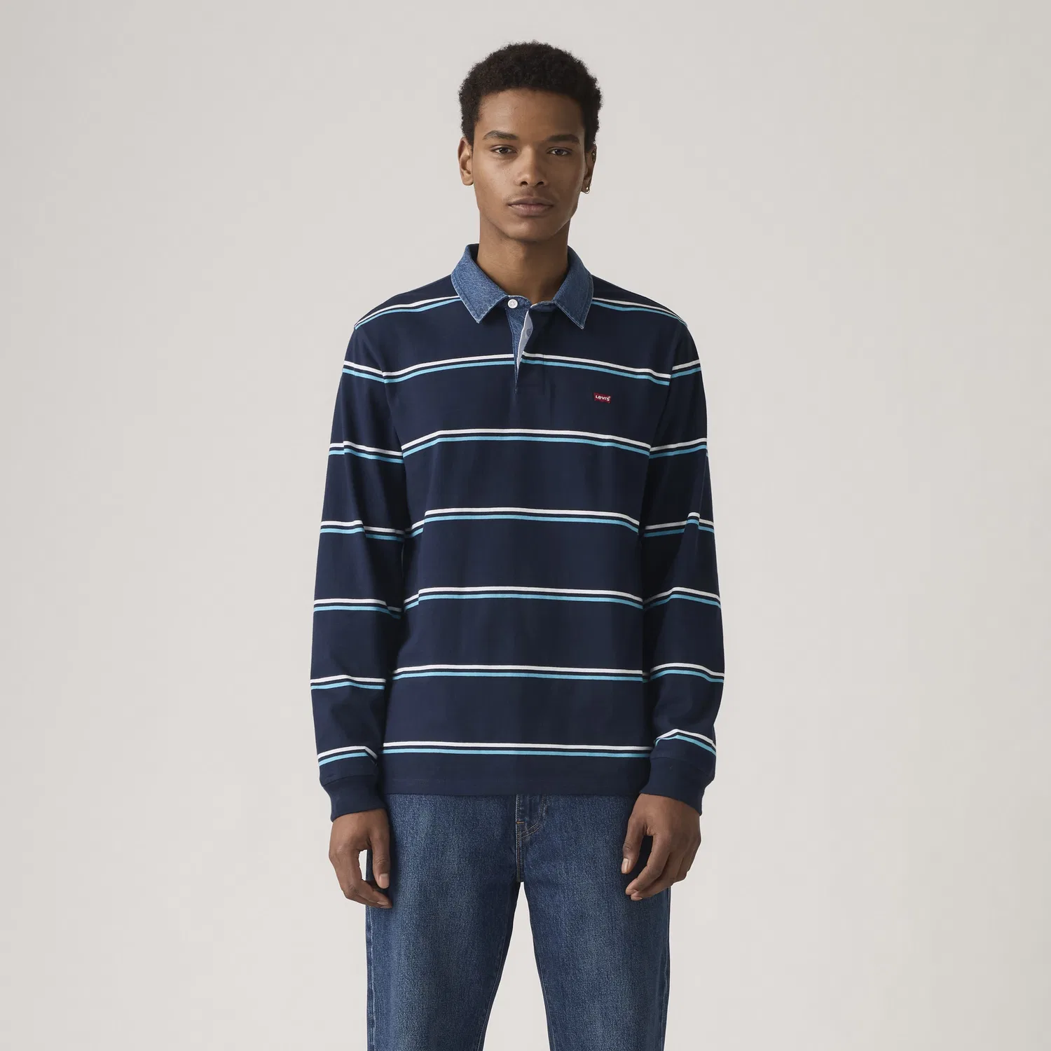 Классическая рубашка для регби с длинными рукавами Levi's, Blue — фото 2