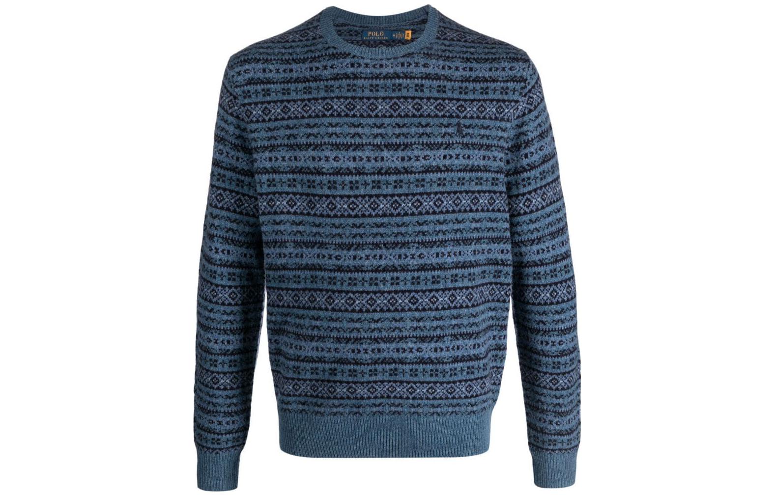 

Интарсия-вязаный шерстяной джемпер Polo Ralph Lauren, синий