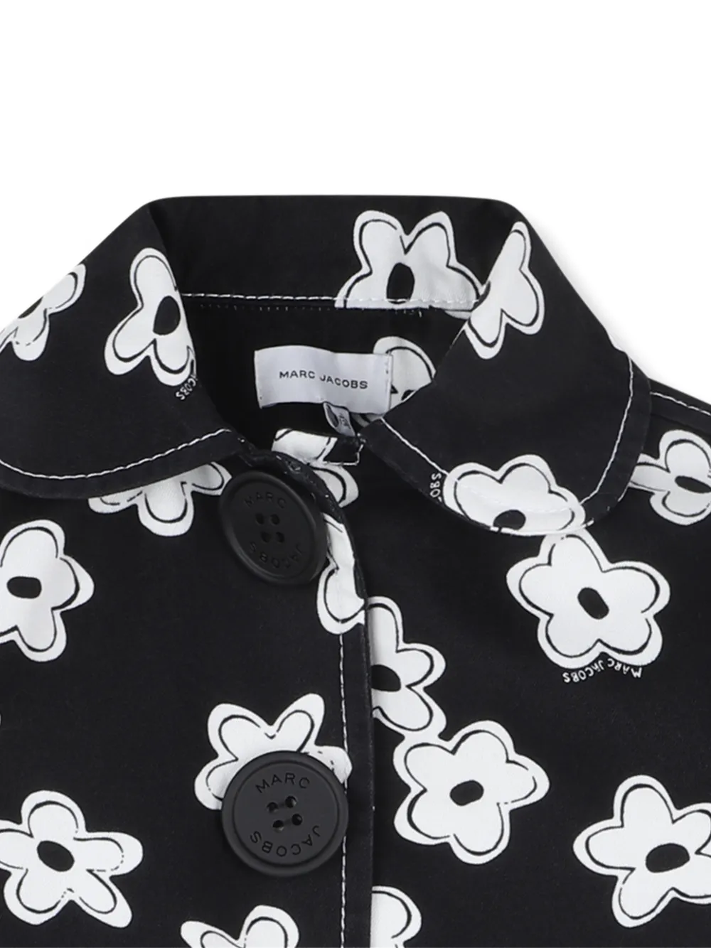 Жакет на пуговицах с цветочным принтом Marc Jacobs Kids, черный — фото 3