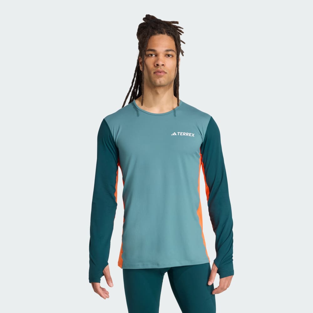 

Лонгслив Adidas Multi Synthetic Base Layer Long Sleeve, цвет Preloved Teal/Aurora Ivy