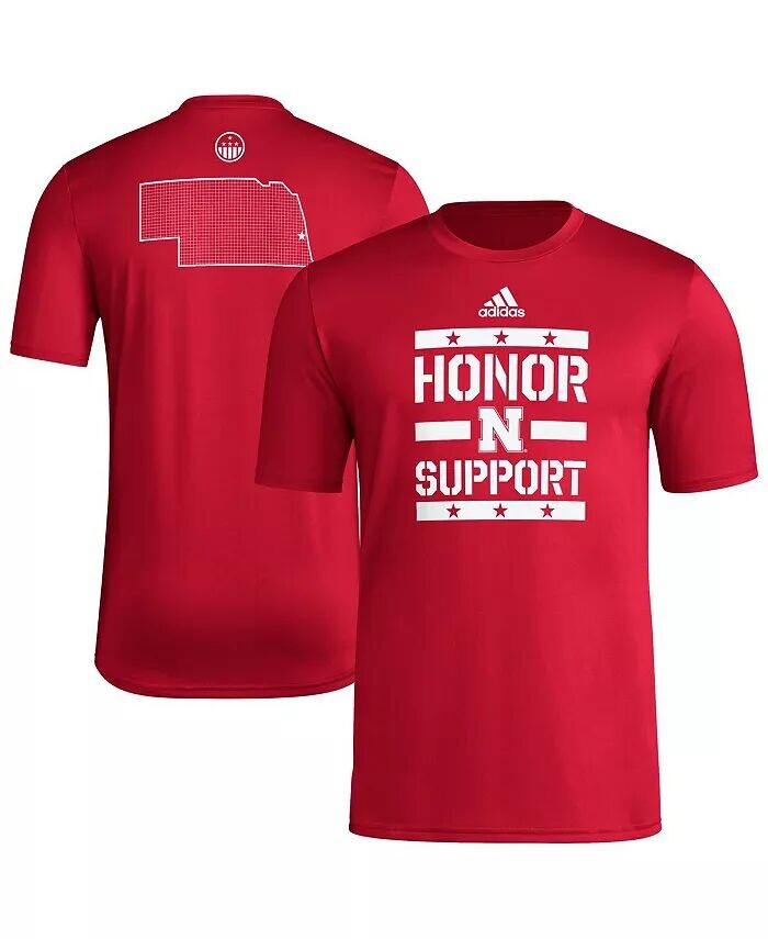 

Мужская футболка Scarlet Nebraska Huskers Honor Support Pre-Game adidas