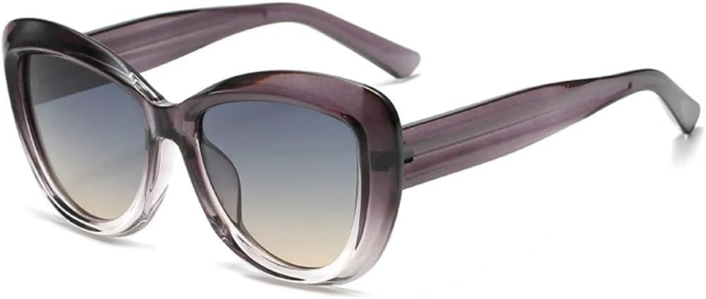 

Солнцезащитные очки с защитой UV400 | Панк-стиль «кошачий глаз», большая оправа | для женщин и мужчин, для занятий спортом на открытом воздухе и вождения DSVIGF, Purple-grayyellow