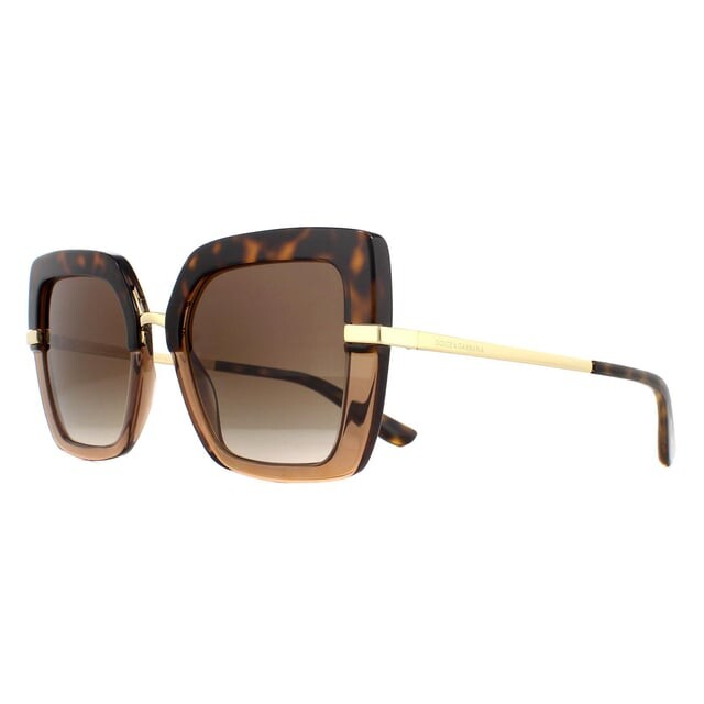 Солнцезащитные очки dg4373 325613 top havana с прозрачным градиентом Dolce & Gabbana, коричневый — фото 2