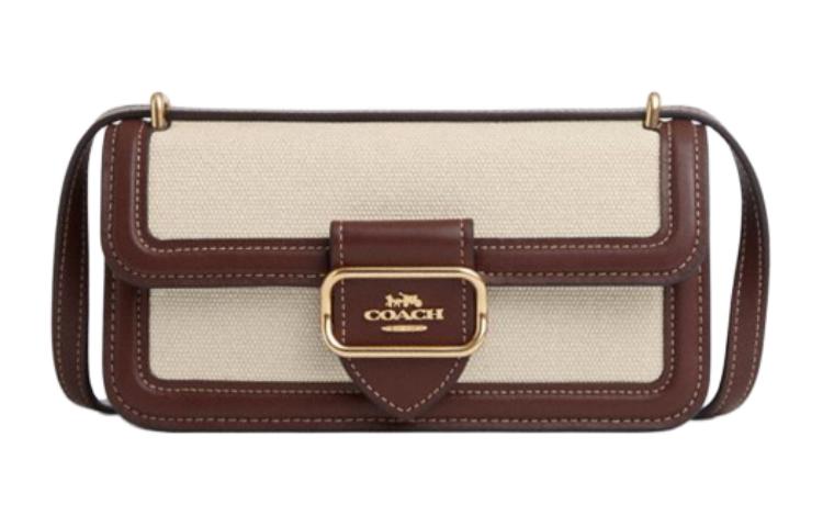 

Сумка через плечо Morgan из канваса с отделкой из телячьей кожи, маленькая, женская, натурального и смешанного цвета Coach, basic set (bag+dust bag)