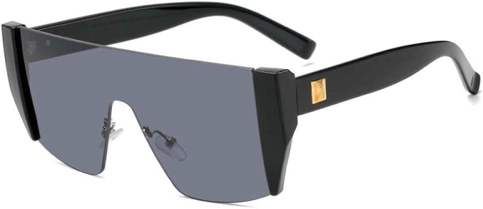 

2027 Классические квадратные солнцезащитные очки с плоской верхней частью для женщин, панк-стиль, зеркальные, цельные, с покрытием, защита от УФ-излучения UV400 MTZJH, C1 Black