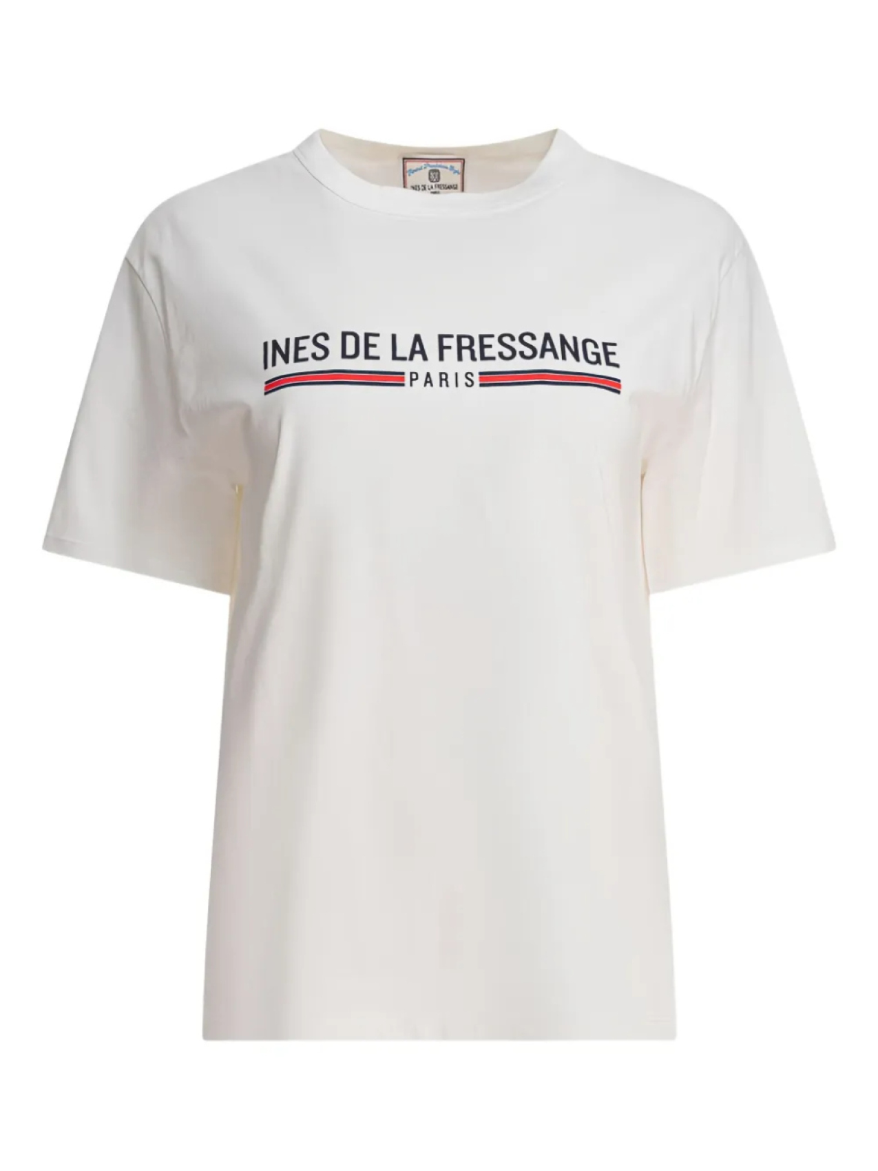 

Хлопковая футболка Ines De La Fressange с логотипом, нейтральный
