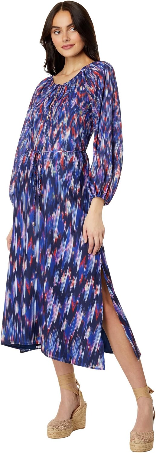 

Переливающееся платье макси из иката Tommy Bahama, цвет Island Navy