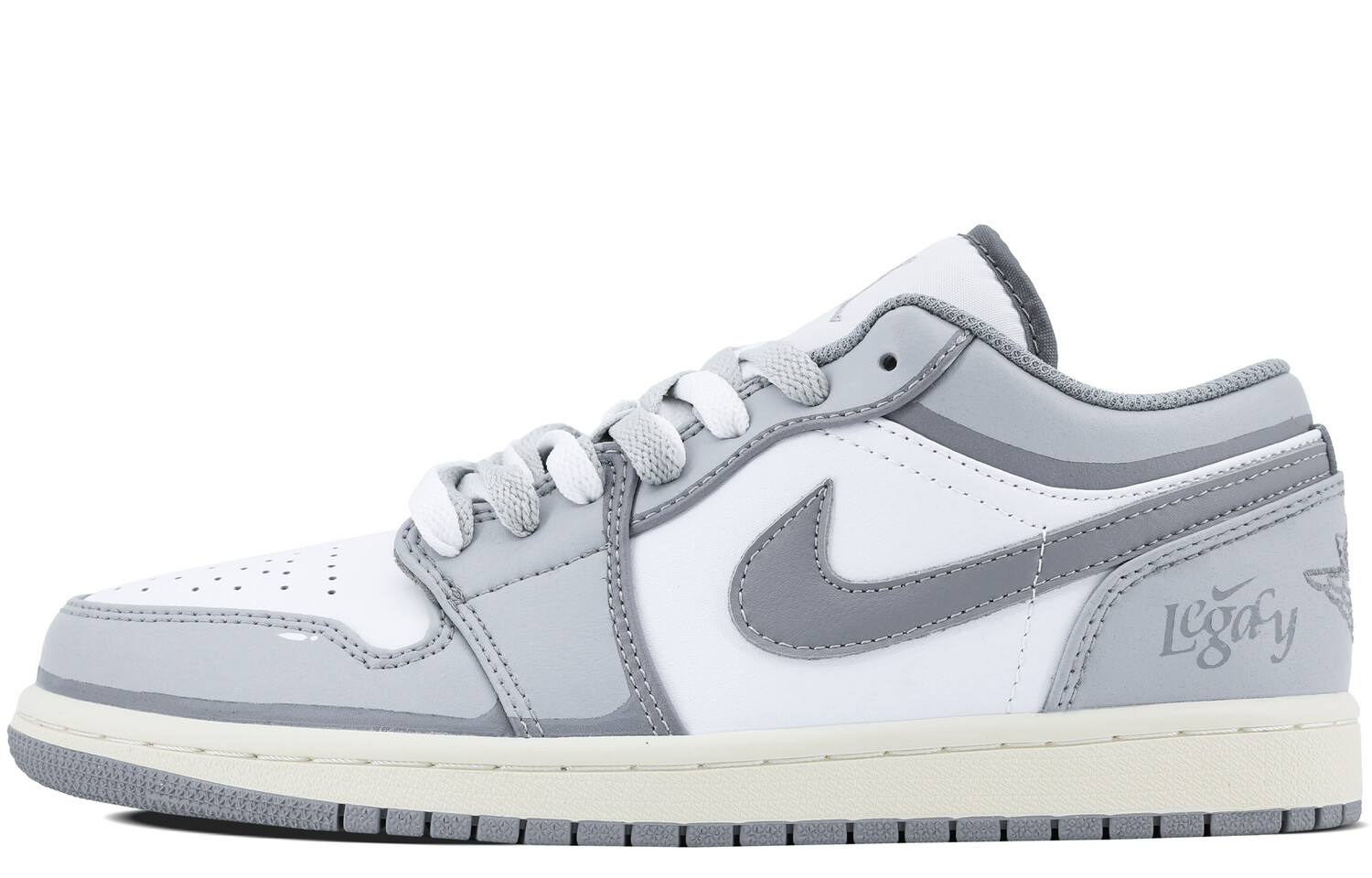 

Кроссовки Air Jordan 1 Vintage Basketball Shoes Men Low-top White/gray, серый