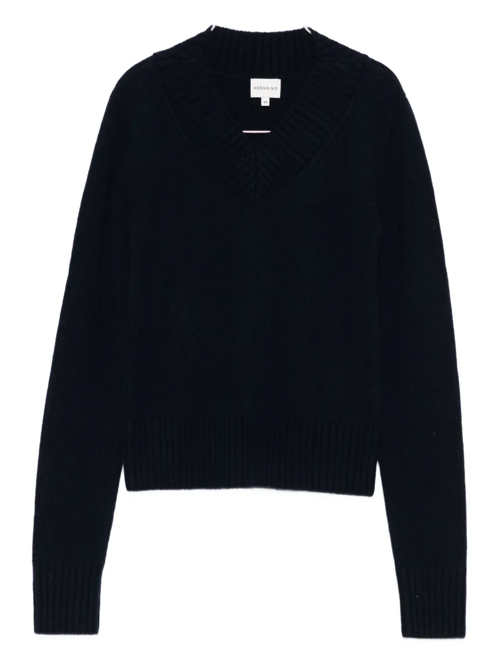 

Вязаный свитер с V-образным вырезом Herskind, синий