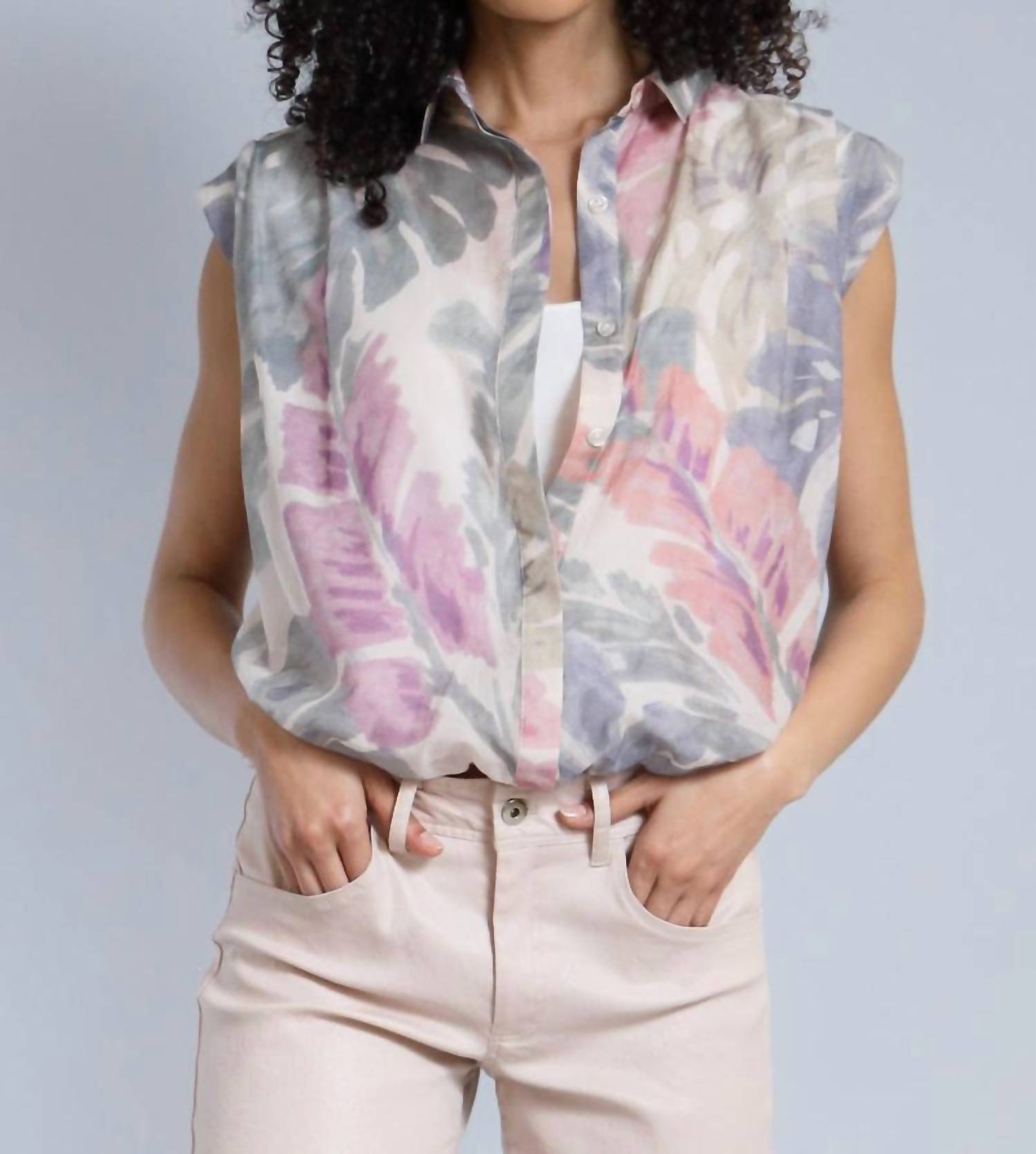 

Топ из пальмовых листьев в бежевом цвете Lola & Sophie