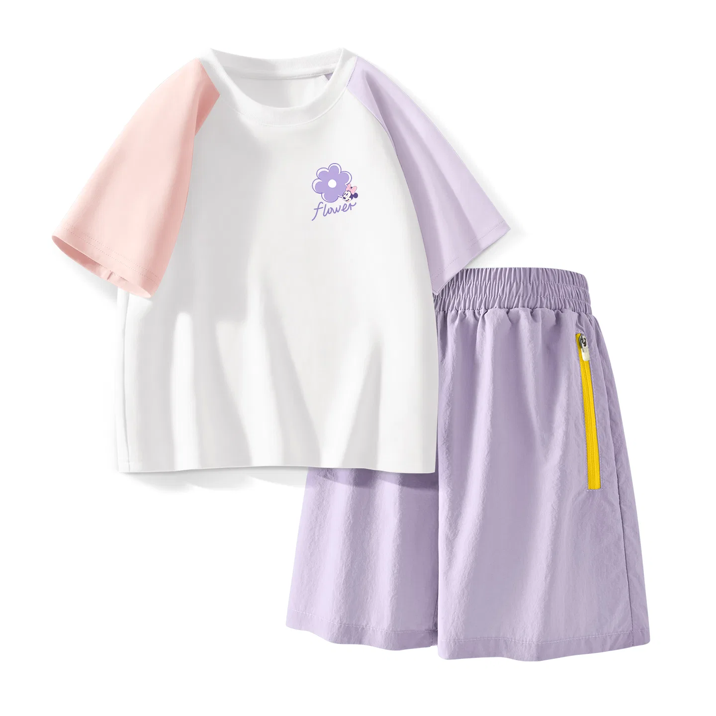 Детский спортивный костюм Casual Sportswear 2 Piece Set Disney, Di Xin Sweet K Green Pink+Solid Color Mint Green — фото 4